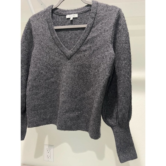 Madewell Wool‎ Bubble Sleeve Sweater Size XS Charcoal Grey - Picture 3 of 7